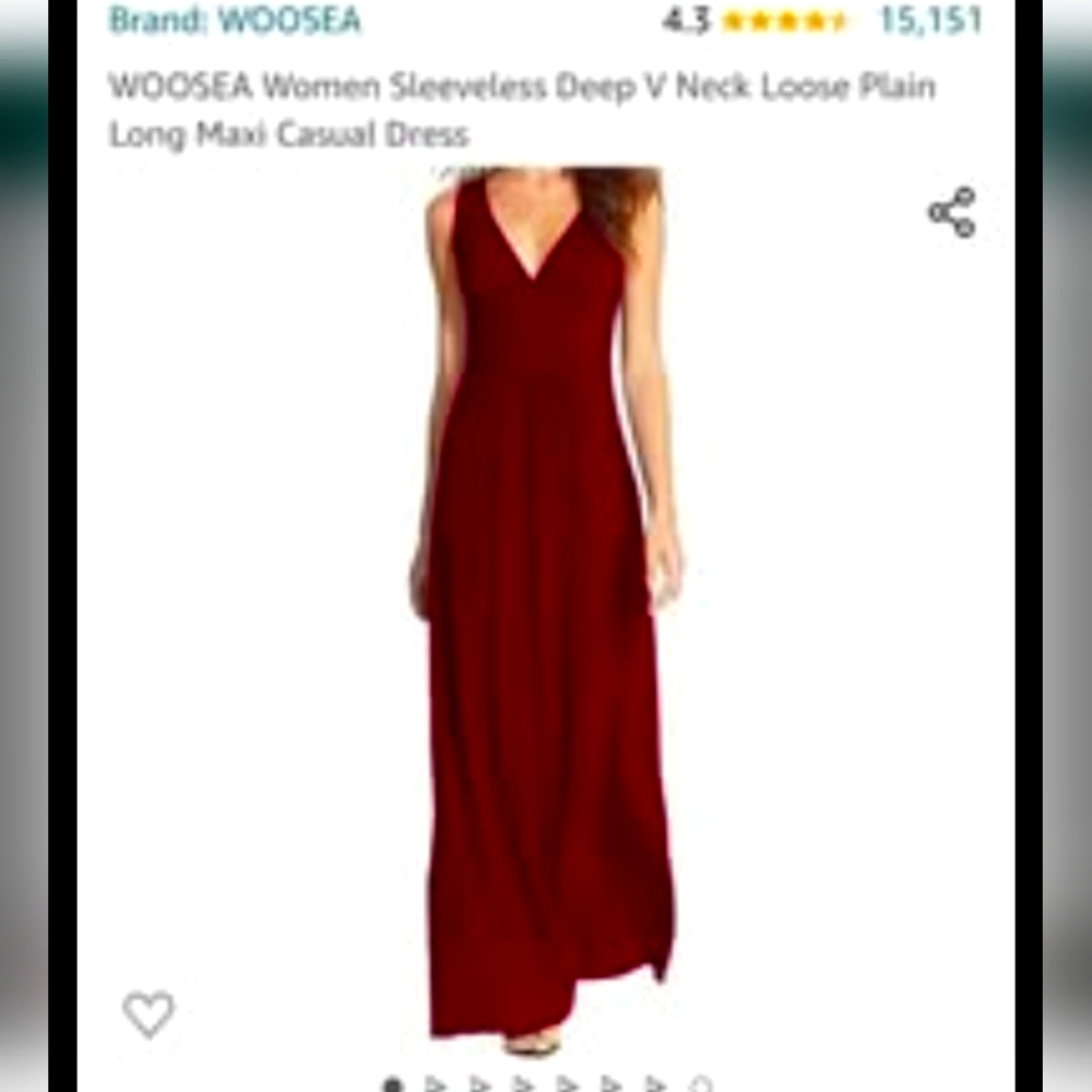Women's Sleeveless Deep V-Neck Maxi Dress - Burgundy